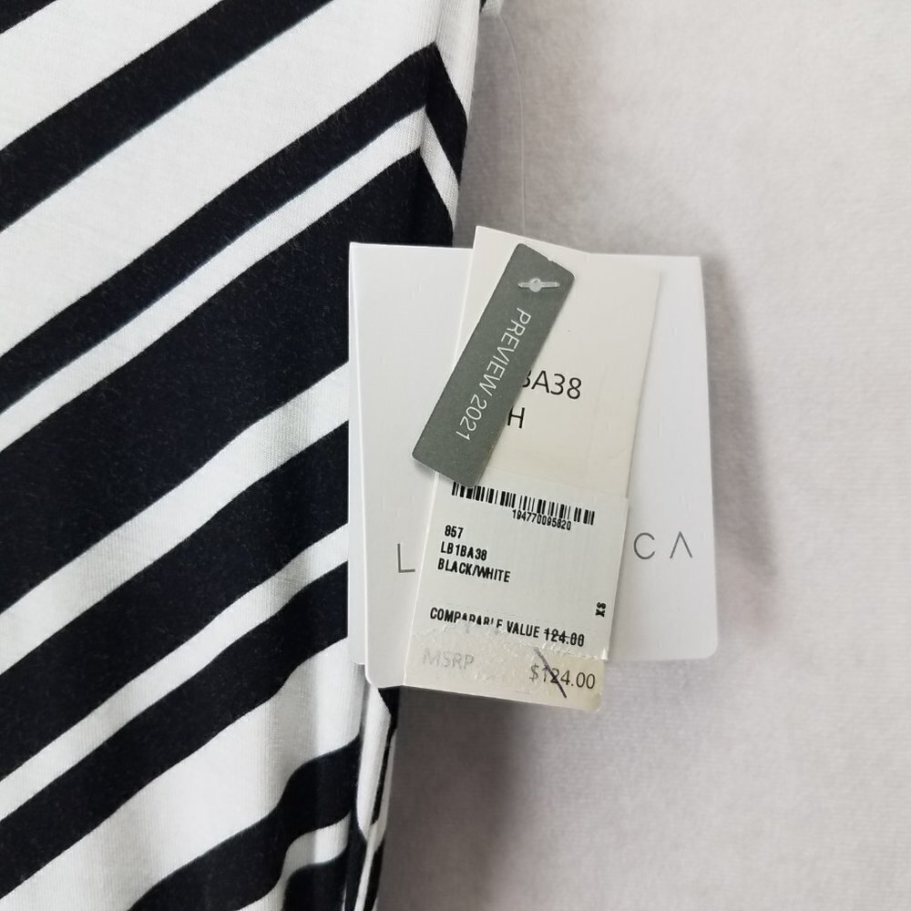La Blanca Swimwear XS Archistripe Cover-up Maxi Dress In Black/ White Belt - Picture 5 of 8